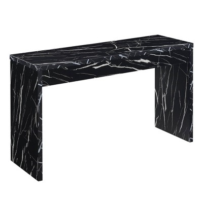 Breighton Home Northfield Hall Console Table/Desk in Black Faux Marble