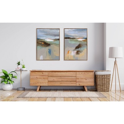 Kate & Laurel All Things Decor (Set of 2) Sylvie Big Sur I and II Framed Canvas Arts by Nikita Jariwala