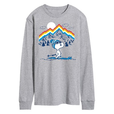 Men's - Peanuts - Snoopy Mountain Retro Long Sleeve Graphic T-Shirt