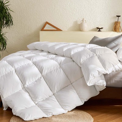 Inhand Goose Feather Down Fiber Comforter - 100% Cotton Duvet Insert - Hotel Luxury Hypoallergenic Bedding Comforter All Season