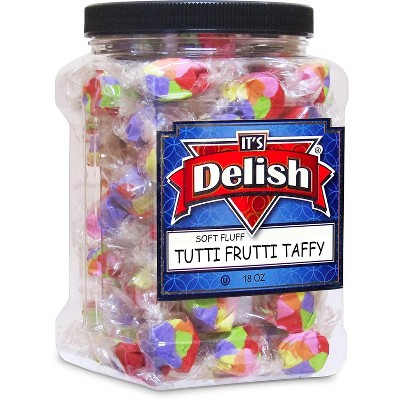 Tutti Frutti Taffy Chews by It's Delish, 18 Oz Jumbo Container