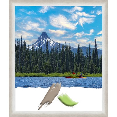 20"x24" Opening Size Two Tone Wood Picture Frame Art Silver - Amanti Art: Modern Design, Acrylic Glazing, Wall Mount