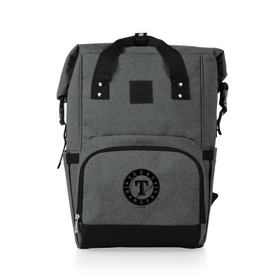 MLB Texas Rangers On The Go Roll-Top Cooler Backpack - Heathered Gray