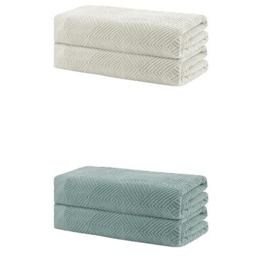 Unique Bargains Cotton Quick Lightweight Dry Large Bath Towels 4 Pcs