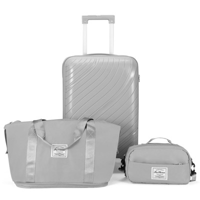 Karl Home Luggage Sets 3 Piece PP Luggage Suitcases with Wheels Black