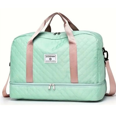 Luupatchy Three-dimensional Diamond Patterned Travel Bag, Dry Wet Separation , for Travel, Fitness Yoga, Weekend Tote Overnight Bag