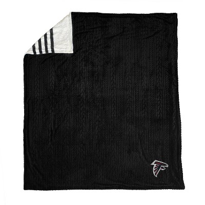 NFL Atlanta Falcons Embossed Logo Faux Shearling Stripe Blanket
