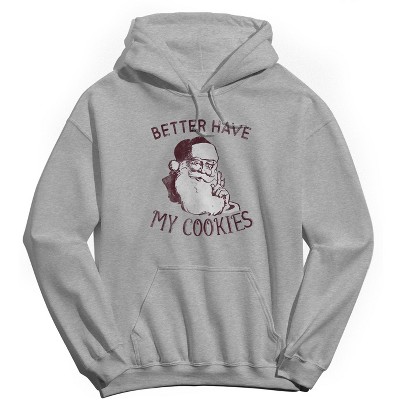 Rerun Island Men's Christmas Better Have My Cookies Long Sleeve Graphic Cotton Hoodie