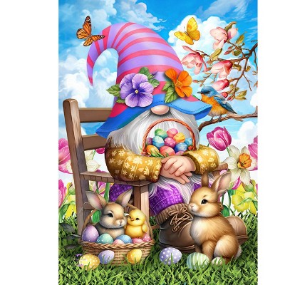 Briarwood Lane House Flag 40x28 For Outdoor Easter Basket Gnome For Easter House Flag