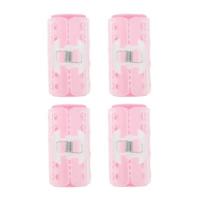 Unique Bargains Women's Heatless Voluminous Hair Rollers 2.72"x2.17" Pink 4pcs