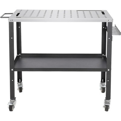 Acekool 36" Steel Welding Table, 1200lbs Capacity, Portable Workbench with Wheels, Locking Casters, Tool Slots, for Workshop Garage