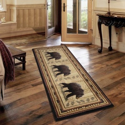 Kumasinova Bear & Southwestern Motif Rugs for Living Room, Area Rug -Kid & Pet-Friendly, Made in Turkey, Stain-Resistant Door Mat
