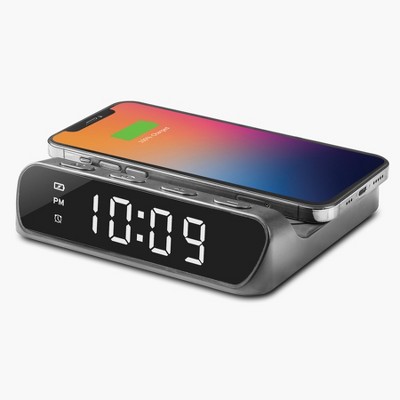 iHome Wireless Charger with Digital Alarm Clock - Black (iW14B)