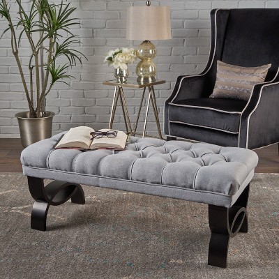 Sapphtopaz Modern Bench Upholstered Ottoman with Button-Tufted Stitch Entryway Bench for Living Room, Bedroom