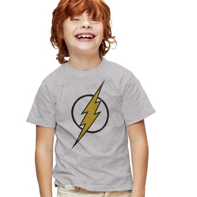 Boys' Short Sleeve Justice League Flash Muted Color Bolt T-Shirt