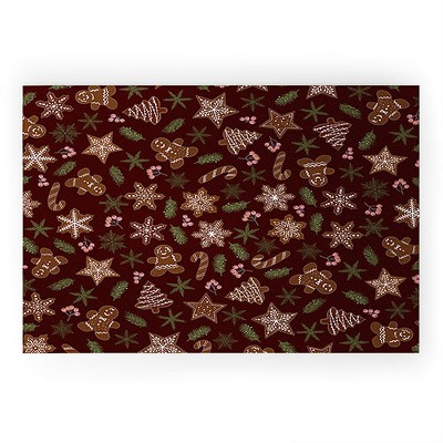 Iveta Abolina Gingerbread Cookies Red Welcome Mat -Society6