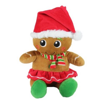 Northlight Plush Sitting Gingerbread Girl Christmas Figure - 11"