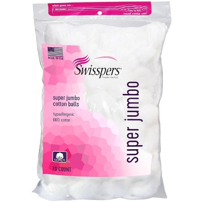 Swisspers - Super Jumbo 100% Cotton Balls - 70 Ct