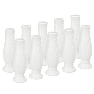 Unique Bargains Ceramic Look Table Centerpieces Decor Plastic Flower Vase 10 Pcs