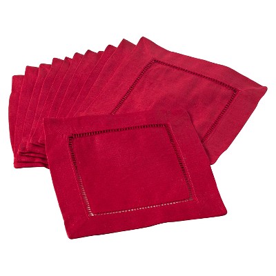 Hemstitched Cocktail Napkins (Set Of 12)