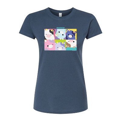 Women's - Squishmallows - Mooody Cow Grid Fitted Graphic T-Shirt
