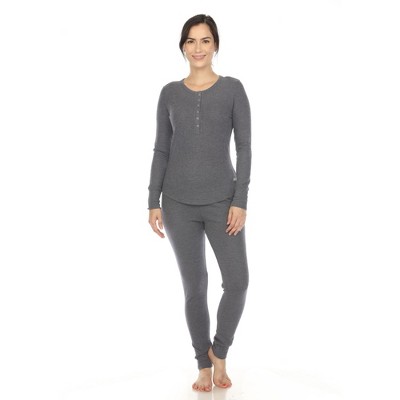 White Mark Women's Waffle Pajama Set