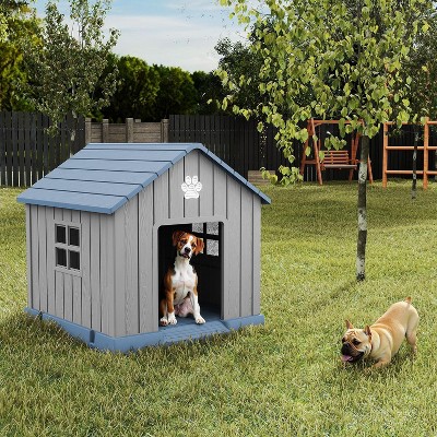 Kumasinova 31"/38" Weatherproof Dog Crate with Ventilation Design,Spacious Small/Medium Dog Crate for Indoor&Outdoor Use,Durable Dog Kennel Furniture