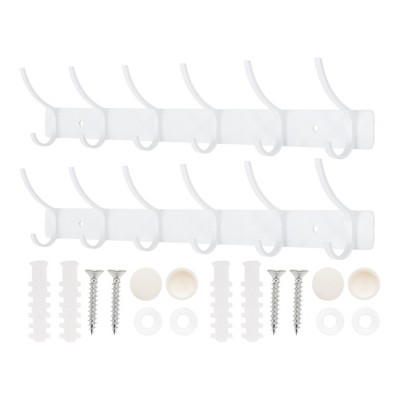 Unique Bargains Wall Mount Coat Rack with Hooks Used for Hanging Hat Towel Bathrooms