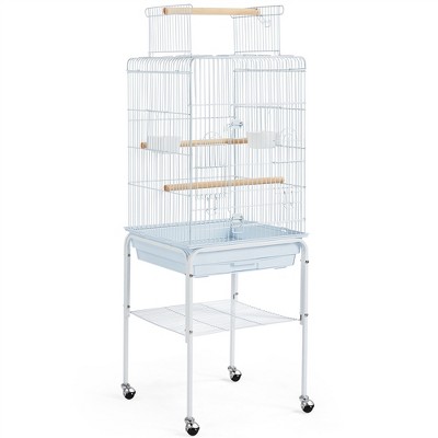 Yaheetech 47-inch Rolling Bird Cage for Small Birds Parakeet Lovebirds Cockatiel Canary