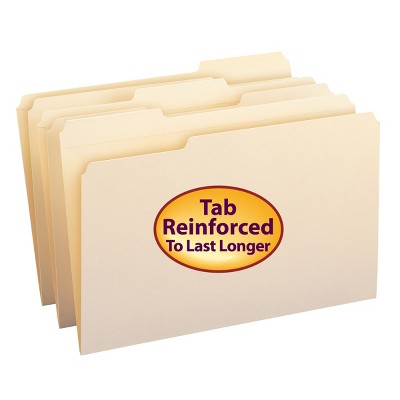 Smead File Folder, Reinforced 1/3-Cut Tab, Legal Size, Manila, 100 Per Box (15334)