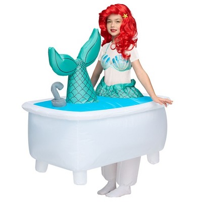 SYNCFUN Kids Halloween Inflatable Costumes Mermaid Costume With Wig Costume for Halloween Cosplay Themed Party