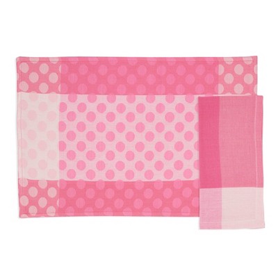 Saro Lifestyle Playful Polka Dot Placemat and Napkin Set