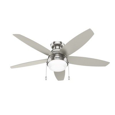 Hunter 52" Lilliana Lighted Ceiling Fan Brushed Nickel Finish with Integrated LED and Pull Chain Control