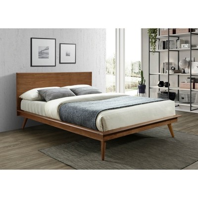 Queen Size Wooden Platform Bed with Headboard for Bedroom