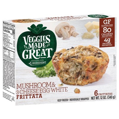 Veggies Made Great Gluten Free Frozen Mushroom & Three Cheese Frittata - 12oz