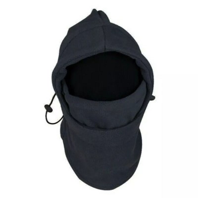 Heavy weight Thermal Micro Fleece Hood With Adjustable Drawstring 2 pack  Black