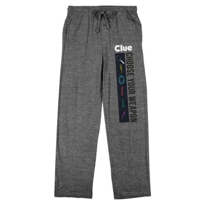 Clue Weapons Adult Gray Heather Sleep Pajama Pants