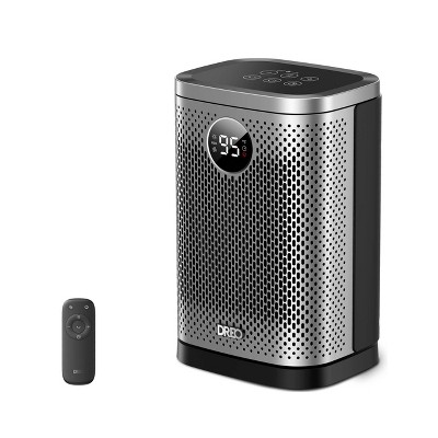 Dreo 1500W Atom Core Portable Oscillating Ceramic Space Heater for Home with Remote and Thermostat 1-12H Timer Silver: Indoor Heater for Bedroom
