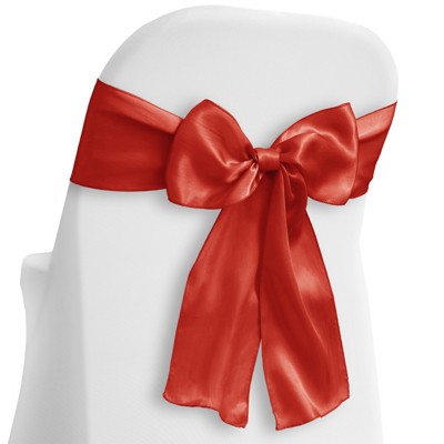 Lann's Linens 10-Pack Elegant Satin Chair Cover Sashes for Wedding, Banquet