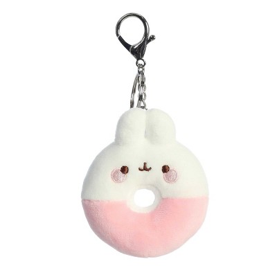 Aurora Mini Donut Molang Clip-On Playful Stuffed Animal Pink 3"