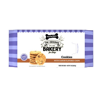 Three Dog Bakery Carob Chip Cookies Dog Treat -13oz