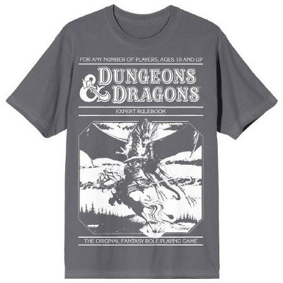 Dungeons & Dragons Cover Art Men's Charcoal Crew Neck Short Sleeve T-shirt