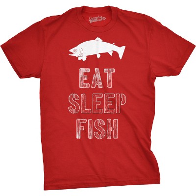 Mens Eat Sleep Fish T Shirt Funny Sarcastic Novelty Fishing Lover Gift for Dad - Crazy Dog Men's T Shirt For Fishers