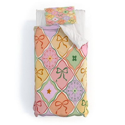 Deny Designs The Space House Bows On Colorful Patchwork Duvet and Sham Set