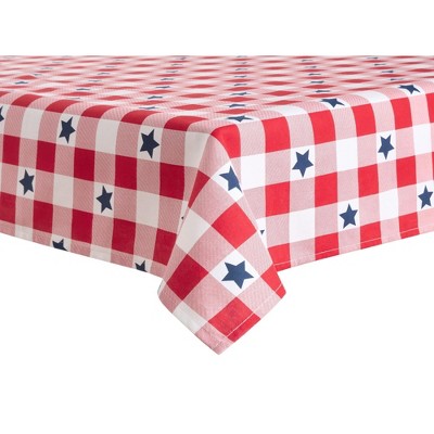 MARTHA STEWART Americana Star Gingham Plaid Indoor Tablecloth