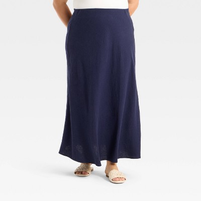 Women's Linen Blend Maxi Skirt - A New Day™