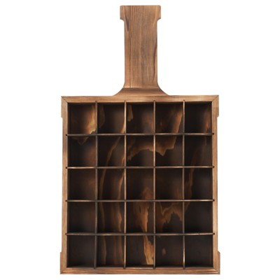 YIYIBYUS Rustic Glass Storage Shelf Organizer, Wall Mounted Glass Holder Cabinet