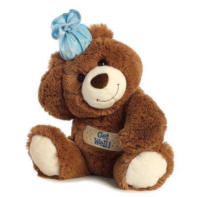 Aurora Medium Get Well Bear Snuggly Stuffed Animal Brown 12"