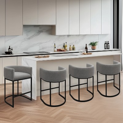 Vatros Upholstered Counter Stool with Metal Frame