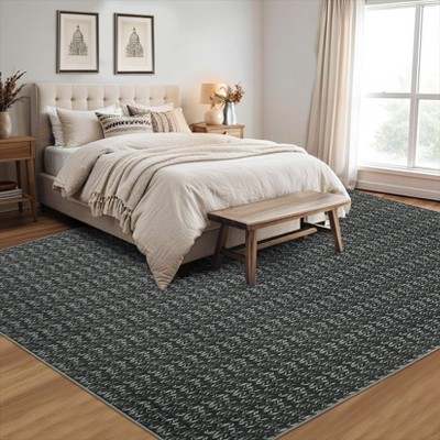 TROPOW Area Rug for Dining Machine Washable Non-Slip Low Pile Carpet Modern Boho Ultra Soft Large Rugs No-Shedding Easy-Clean Contemporary Area Rug